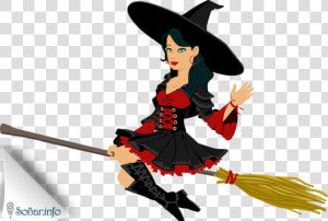 Escobas   Witch Flying  HD Png Download
