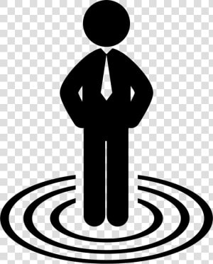 Businessman Standing On Business Target Concentric  HD Png Download