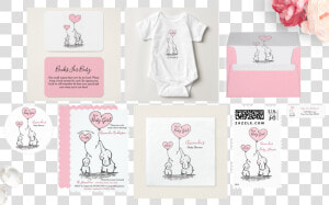 Baby Pink And Gray Baby Shower Elephant Suite   Illustration  HD Png Download