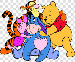 Disney Character Clipart   Group Hugs And Kisses  HD Png Download