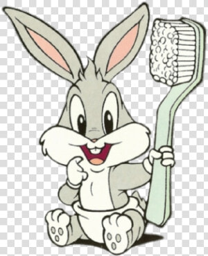 Baby Bugs Bunny Holding Giant Toothbrush  HD Png Download