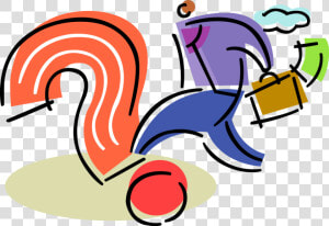 Vector Illustration Of Businessman Seeks Answers To  HD Png Download