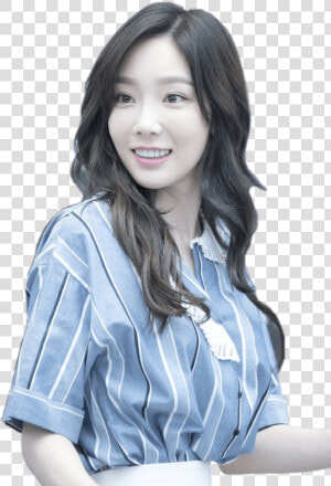 Girls Generation Taeyeon Blue Striped Shirt   Girls Generation Taeyeon Png Transparent  Png Download