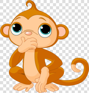 Drawing Free Content Clip Art Thinking Little   Monkey Clip Art  HD Png Download