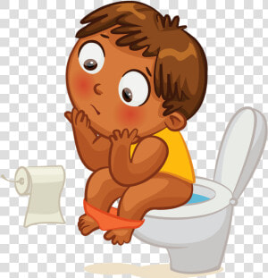 Image Black And White Stock Intelligent Clipart Kid   Toilet Training Cartoon  HD Png Download
