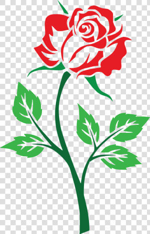 Free Clipart Of A Red Rose   Clip Art Rose Flowers  HD Png Download