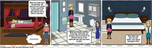 Png Girl Open Blinds   Cartoon  Transparent Png