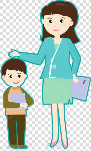 Teacher And Student Clipart Line Art   Teacher Student Clip Art  HD Png Download