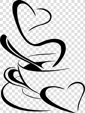 Coffee Cup Heart Clipart Image Freeuse Download Clipart   Silhouette Coffee Clipart  HD Png Download