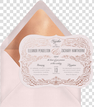 Flourish Frame Wedding Invitation By Laura Bolter Design   Paper  HD Png Download