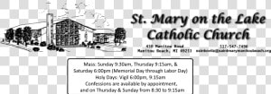 Mary On The Lake Catholic Church   Tree  HD Png Download