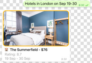 Digital Assistant For Hotel Search On Telegram   Bedroom  HD Png Download