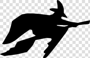 Silhouette monochrome Photography carnivoran   Cartoon Witch Silhouette  HD Png Download