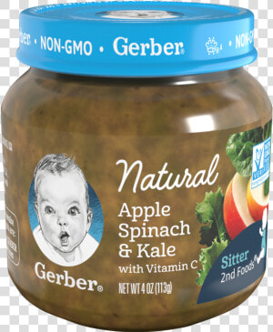 Gerber Natural 2nd Foods Natural Apple Spinach And   Jar Gerber Baby Food  HD Png Download