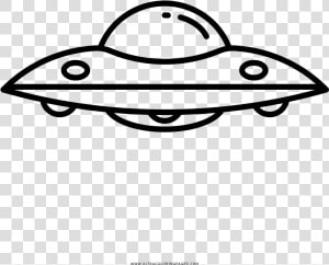 Ufo Coloring Page   Ufo Black And White Outline Transparent  HD Png Download
