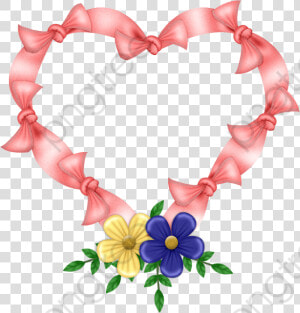 Pink Heart Flower Png   Heart Flower Photo Frame  Transparent Png