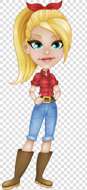 Eva The Farm Diva   Cartoon Character Female Farmer  HD Png Download