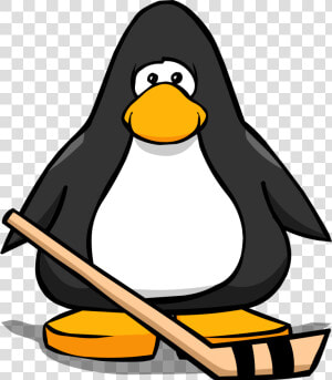 Hockey Stick From A Player Card   Penguin With Santa Hat  HD Png Download