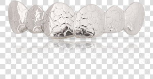 6 Polished Nugget Style White Gold Teeth   Silver  HD Png Download