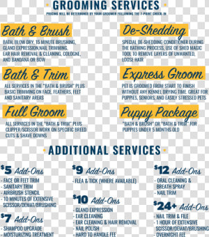 Petsense Pet Salon Grooming Services Menu   Poster  HD Png Download