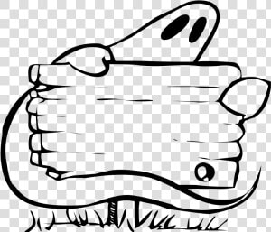 Ghost Free Stock Photo Illustration Of A Ghost Behind   Halloween Sign Clipart  HD Png Download