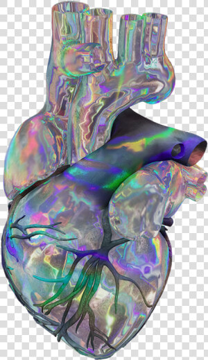  webpunk  seapunk  vaporwave  heart  glitch  сердце   Png Aesthetic Holographic  Transparent Png