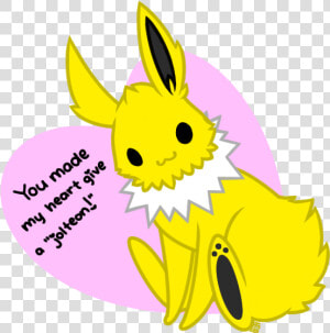 Cute Pokemon Valentine Jolteon Clipart   Png Download   Cartoon  Transparent Png