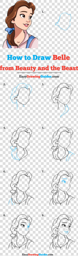 How To Draw Belle From Beauty And The Beast   Belle Beauty And The Beast Drawing  HD Png Download