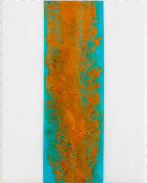 Gold Teal Resin Painting   Modern Art  HD Png Download