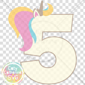 5 Five Years Old Birthday Unicorn Svg Cut File   Number 5 With Unicorn  HD Png Download