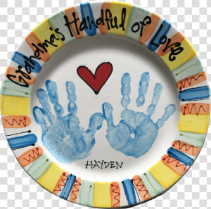 Hand Print Plate Painted At As You Wish Pottery   Circle  HD Png Download