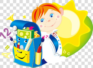 Vector Hand drawn Cartoon School Kids   School Vector  HD Png Download