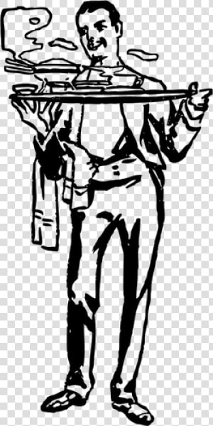 Waiter Bringing Meal   Pelayan Restoran Png  Transparent Png