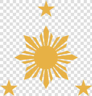 The Three Star And The Sun   Stars In Philippine Flag  HD Png Download