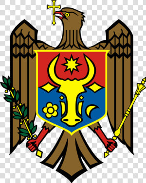 Coat  Arms  Brown  Eagle  Bird  Bull  Head  Badge   Moldova Flag  HD Png Download