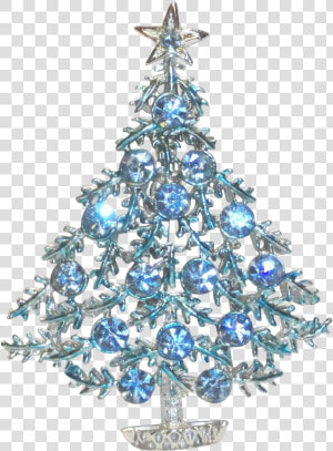 Bj Light Blue Ice Rhinestone Enamel Christmas Tree   Ice Christmas Tree Clipart  HD Png Download
