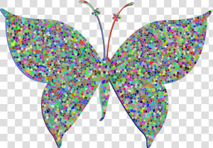 Prismatic Colorful Tiled Butterfly Clip Arts   Big Colorful Butterflies  HD Png Download