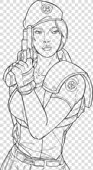 Member Of Stars Jill Valentine Ink Sketch   Line Art  HD Png Download