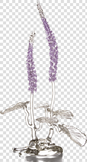 Authentic Hotblown Glass Sculpture Lavender Galax   Fernleaf Lavender  HD Png Download