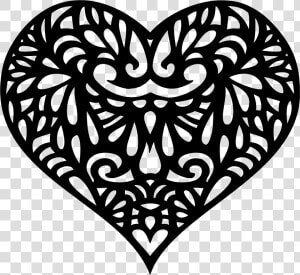 Decorative Ornamental Heart Silhouette   Hearts Silhouette Clip Art  HD Png Download