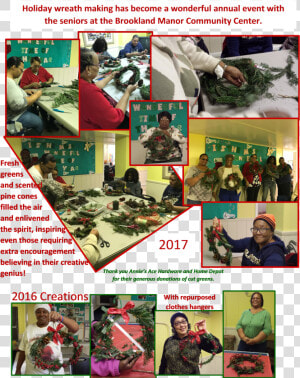 Holiday Wreath Making At Brookland Manor   Collage  HD Png Download