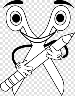 Openclipart Coloring Book Logo   Scissors Cartoon Vector Lineart  HD Png Download