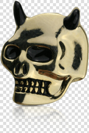 Gold Skull With Horns   Skull  HD Png Download
