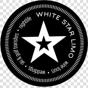 Whitestarlimo Round Tagline Whiteonblack Enlargebg   Badge  HD Png Download