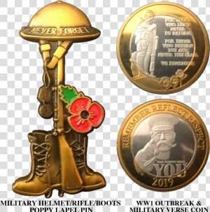 Proudly Served Veterans Soldier Rifle boot helmet Pin   Quarter  HD Png Download