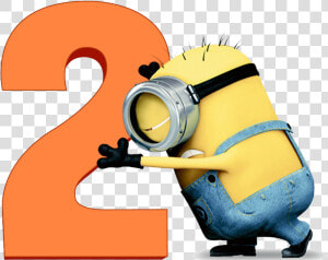 Despicable Me Png Photo   Minion With Number 2  Transparent Png