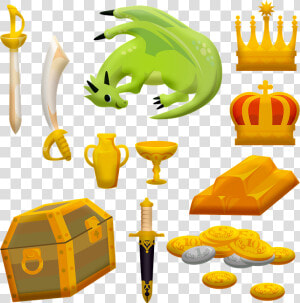Treasure  Kings  Crown  Sword  Dragon Slayer  Scotland   イラスト ドラゴン 退治 無料  HD Png Download