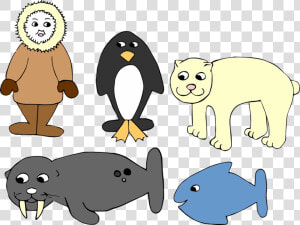 Antarctica  Winter  Eskimo  Penguin  Fish  Seal  Bear   Eskimo Penguin  HD Png Download