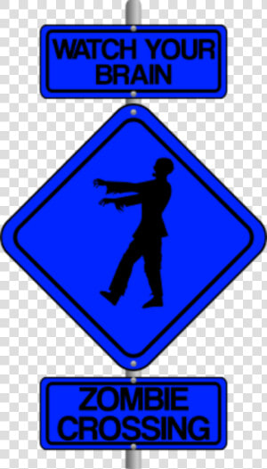 Zombie Crossing The Street Comic Traffic Sign   Traffic Sign  HD Png Download
