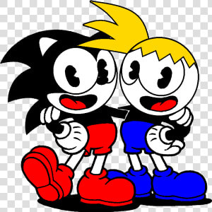 Sonic And Toon Trev Cuphead Edition  HD Png Download